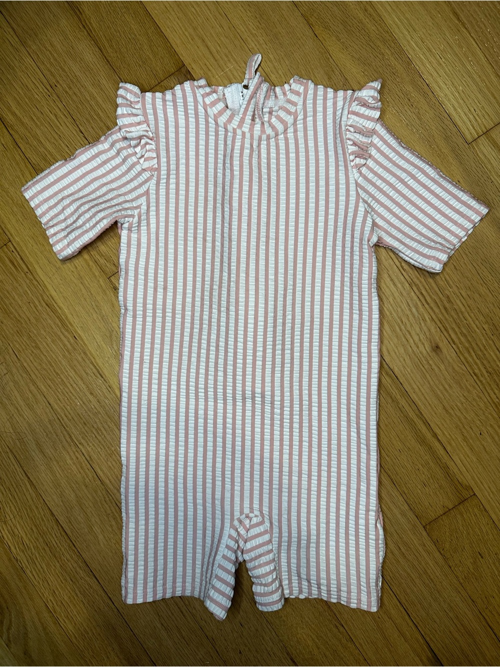 H&M 18/2T Pink & White Striped One-Piece Swim